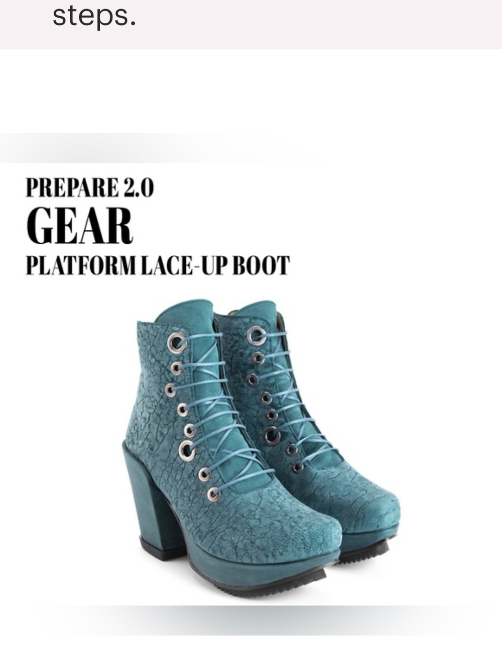 John Fluevog Teal Platform Lace-Up Ankle Boots